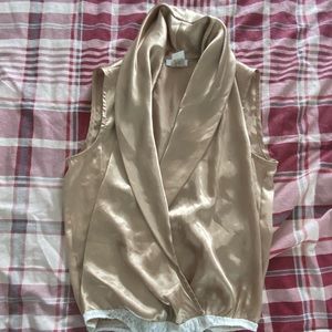 Cache gold open front bodysuit